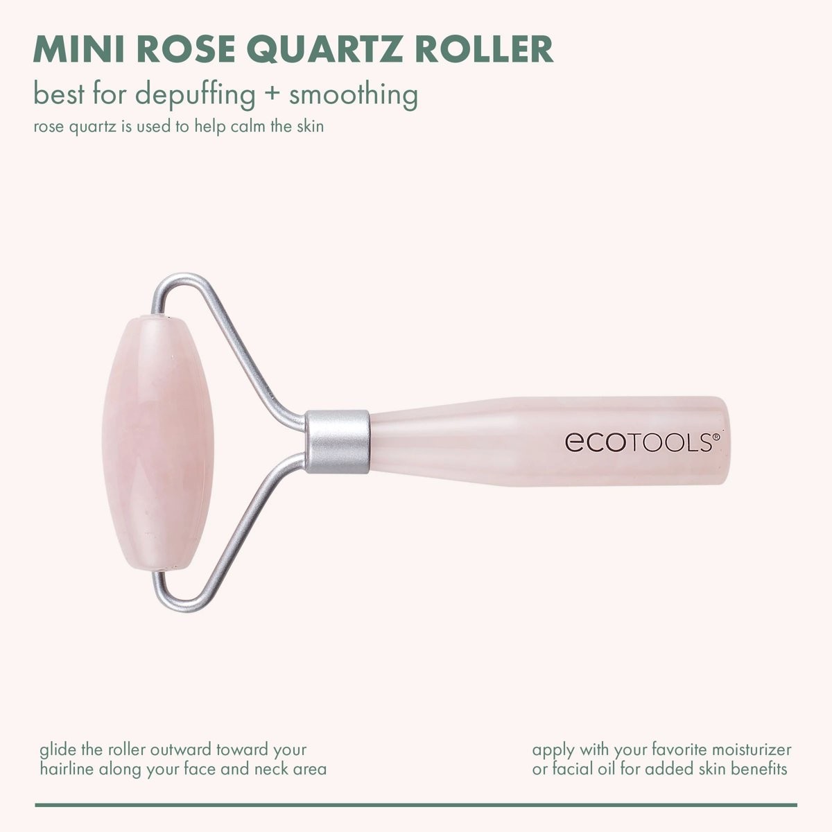 Rose Quartz Facial Roller detail 2